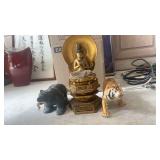 AWT253 Animal Statue And Japanese Buddha 