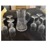 AWT266 Crystal Pitcher And Six Glasses