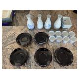 AWT284 Sake Set And Japanese Lacquered Plates