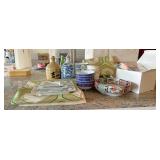 AWT328 - Japanese Porcelain Dishes, Shochu Flasks, Cigar Ashtrays, Japanese Cloth 