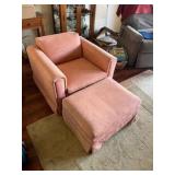 LLS002 Pink Plush Accent Chair With Matching Leg Rest LLS002 Pink Plush Accent Chair With Matching Leg Rest
