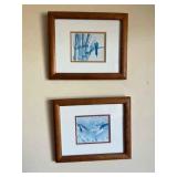 LLS013 Daniel Wang 2 Small Paintings: Koi Painting And Parakeets And Bamboo LLS013 Daniel Wang 2 Small Paintings: Koi Painting And Parakeets And Bamboo