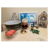 LLS111- Mystery Lot Of Hawaii Items, Porcelain Cat Clock, Head Massager And More LLS111- Mystery Lot Of Hawaii Items, Porcelain Cat Clock, Head Massager And More