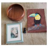 LLS117 Koa Wood Bowl, Watercolor Painting,  LLS117 Koa Wood Bowl, Watercolor Painting,