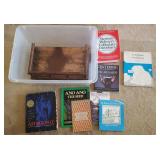 LLS119 Vintage Storage Box, Storage Container & Several Books LLS119 Vintage Storage Box, Storage Container & Several Books
