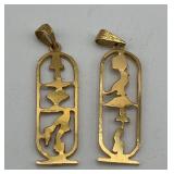 LLS150-14k Gold Hieroglyph Pendants LLS150-14k Gold Hieroglyph Pendants