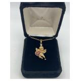 LLS152-14k Gold Cherub with Diamond and Ruby Accents LLS152-14k Gold Cherub with Diamond and Ruby Accents