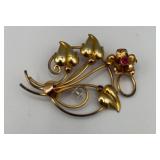 LLS154-Vintage 10k gold Pin With Diamond & Ruby LLS154-Vintage 10k gold Pin With Diamond & Ruby