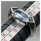 LLS156-Vintage Dason Blue Topaz/Diamond Ring LLS156-Vintage Dason Blue Topaz/Diamond Ring