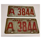 HHC134 - RARE Pair of 1941 Hawaii Metal Car License Plates HHC134 - RARE Pair of 1941 Hawaii Metal Car License Plates