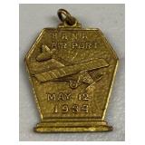 HHC166 - Rare 1934 Hana Airport, Maui Brass Pendant HHC166 - Rare 1934 Hana Airport, Maui Brass Pendant