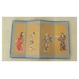 HHC218 Vintage Miniature 4 Panel Samurai Geisha HHC218 Vintage Miniature 4 Panel Samurai Geisha