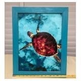 HHC232 Framed Original Painting Of Honu Turtle On Canvas HHC232 Framed Original Painting Of Honu Turtle On Canvas