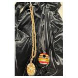 HHC404 - Myrna Lee Chang Two Resin Pendants  HHC404 - Myrna Lee Chang Two Resin Pendants