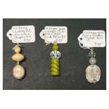 HHC407 Myrna Lee Chang Vintage Jasper, Jade, Crystal Pendants  HHC407 Myrna Lee Chang Vintage Jasper, Jade, Crystal Pendants