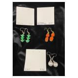 HHC422 - Myrna Lee Chang Freshwater Pearls, Jade, & Vintage Square Bead Earrings  HHC422 - Myrna Lee Chang Freshwater Pearls, Jade, & Vintage Square Bead Earrings