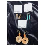 HHC423 - Myrna Lee Chang Tiger’s Eye, Turquoise , & Tagua Nut Earrings HHC423 - Myrna Lee Chang Tiger’s Eye, Turquoise , & Tagua Nut Earrings