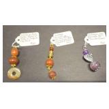HHC425 Lot Of Three Vintage Myrna Lee Chang Pendants Adorned With Natural Stone Beads HHC425 Lot Of Three Vintage Myrna Lee Chang Pendants Adorned With Natural Stone Beads