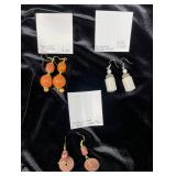 HHC426 - Myrna Lee Chang White Coral, & Tagua Nut Earrings  HHC426 - Myrna Lee Chang White Coral, & Tagua Nut Earrings