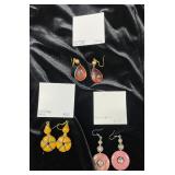 HHC427 - Myrna Lee Chang Lucite, Rhodalite, & Vintage Bead Earrings  HHC427 - Myrna Lee Chang Lucite, Rhodalite, & Vintage Bead Earrings