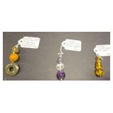HHC428 Three Vintage Myrna Lee Chang Pendants With Natural Stone Beads HHC428 Three Vintage Myrna Lee Chang Pendants With Natural Stone Beads