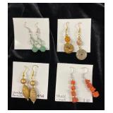 HHC429 - Myrna Lee Chang Dainty Earrings - Coral, Natural Stone, Lucite HHC429 - Myrna Lee Chang Dainty Earrings - Coral, Natural Stone, Lucite