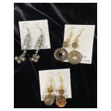 HHC434 - Myrna Lee Chang Agate & Pewter Earrings  HHC434 - Myrna Lee Chang Agate & Pewter Earrings