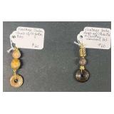 HHC465 Myrna Lee Chang Vintage Jade Disk + Pewter Vermeil Pendant And Jade Disk + Agate Pendant HHC465 Myrna Lee Chang Vintage Jade Disk + Pewter Vermeil Pendant And Jade Disk + Agate Pendant