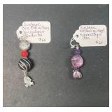 HHC482 Myrna Lee Chang Mother Of Pearl + Amethyst Pendant And Frog + Carnelian Pendant HHC482 Myrna Lee Chang Mother Of Pearl + Amethyst Pendant And Frog + Carnelian Pendant