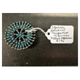 HHC492 Myrna Lee Chang Southwest Turquoise Pin HHC492 Myrna Lee Chang Southwest Turquoise Pin