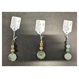 HHC497 Myrna Lee Chang 3 Vintage Jade Beads HHC497 Myrna Lee Chang 3 Vintage Jade Beads