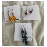 HHC509 - Myrna Lee Chang Black Pearl & Natural Stone Earrings HHC509 - Myrna Lee Chang Black Pearl & Natural Stone Earrings