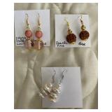 HHC512 - Myrna Lee Chang Pearl, Crystal /Lucite, Peach Pits Dangles HHC512 - Myrna Lee Chang Pearl, Crystal /Lucite, Peach Pits Dangles