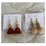 HHC517 - Myrna Lee Chang Vintage Lucite/Agate & Glass Dangles HHC517 - Myrna Lee Chang Vintage Lucite/Agate & Glass Dangles