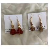 HHC521 - Myrna Lee Chang Vintage Quartz & Glass Bead Dangles HHC521 - Myrna Lee Chang Vintage Quartz & Glass Bead Dangles