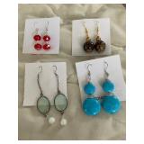 HHC528 - Myrna Lee Chang Turquoise, Crystal, & Assorted Beaded Earrings HHC528 - Myrna Lee Chang Turquoise, Crystal, & Assorted Beaded Earrings