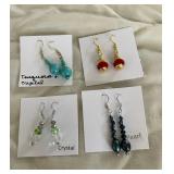 HHC529 - Myrna Lee Chang Turquoise , Crystal , & Pearl Beaded Earrings HHC529 - Myrna Lee Chang Turquoise , Crystal , & Pearl Beaded Earrings