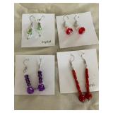 HHC543 - Myrna Lee Chang Crystal, Coral, & Amythest Beaded Earrings HHC543 - Myrna Lee Chang Crystal, Coral, & Amythest Beaded Earrings