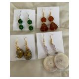 HHC544 - Myrna Lee Chang Agate, Pearl, Glass , & Jade Dangles HHC544 - Myrna Lee Chang Agate, Pearl, Glass , & Jade Dangles