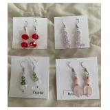 HHC546 - Myrna Lee Chang Crystal, Jade , & Rose Quartz Beaded Earrings HHC546 - Myrna Lee Chang Crystal, Jade , & Rose Quartz Beaded Earrings