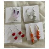 HHC548 - Myrna Lee Chang Carnelian, Crystal, & Jade Beaded Earrings HHC548 - Myrna Lee Chang Carnelian, Crystal, & Jade Beaded Earrings