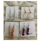 HHC550 - Myrna Lee Chang Jade, Crystal, Agate, & Gold Hoop Earrings HHC550 - Myrna Lee Chang Jade, Crystal, Agate, & Gold Hoop Earrings