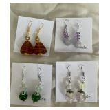 HHC553 - Myrna Lee Chang Jade & Glass Beaded Earrings HHC553 - Myrna Lee Chang Jade & Glass Beaded Earrings