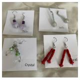 HHC555 - Myrna Lee Chang Coral, Crystal, & Jade Beaded Earrings HHC555 - Myrna Lee Chang Coral, Crystal, & Jade Beaded Earrings