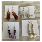HHC556 - Myrna Lee Chang Coral, Lucite, Amythest, & Bone Beaded Earrings HHC556 - Myrna Lee Chang Coral, Lucite, Amythest, & Bone Beaded Earrings