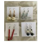 HHC560 - Myrna Lee Chang Jade, Coral, & Lucite Dangles HHC560 - Myrna Lee Chang Jade, Coral, & Lucite Dangles