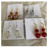 HHC568 - Myrna Lee Chang Jade, Lucite, & Mother-of -Pearl Dangles HHC568 - Myrna Lee Chang Jade, Lucite, & Mother-of -Pearl Dangles
