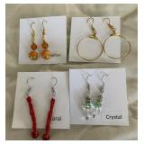 HHC569 - Myrna Lee Chang Crystal, Coral, Carnelian, & Gold Earrings HHC569 - Myrna Lee Chang Crystal, Coral, Carnelian, & Gold Earrings