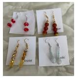 HHC572 - Myrna Lee Chang Jade, Crystal, & Carnelian Beaded Earrings HHC572 - Myrna Lee Chang Jade, Crystal, & Carnelian Beaded Earrings