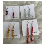 HHC573 - Myrna Lee Chang Pearl, Coral, Jade, & Crystal Beaded Earrings HHC573 - Myrna Lee Chang Pearl, Coral, Jade, & Crystal Beaded Earrings
